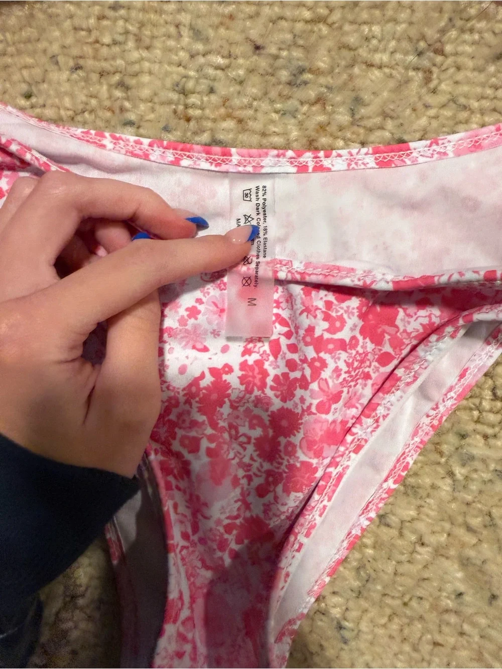 SHEIN Pink White Floral Bikini Set